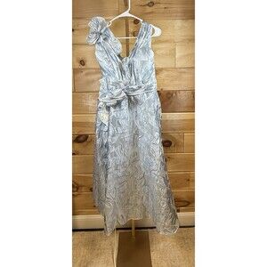 Tahari ASL Sleeveless Midi Dress silver metallic NWT  Size 12  Retail $269